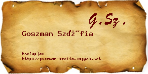 Goszman Szófia névjegykártya